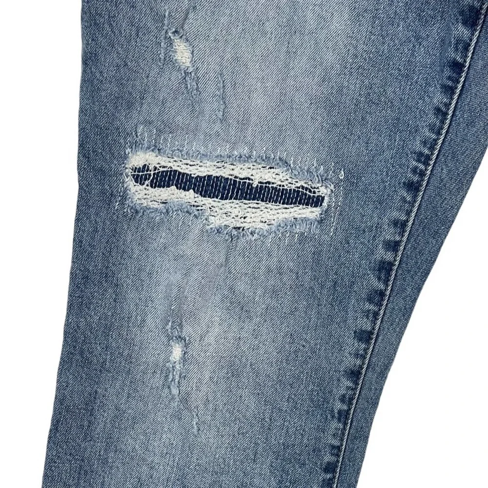 Pistola Distressed Patched High Rise Jeans Light Wash Size 30